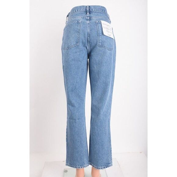 TRIARCHY Womens Crossover Jeans Cropped High rise straight-leg Sz 29 Medium wash - Picture 5 of 7